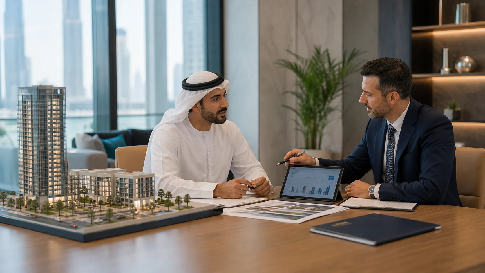 Real estate advisor discussing investment options with a client